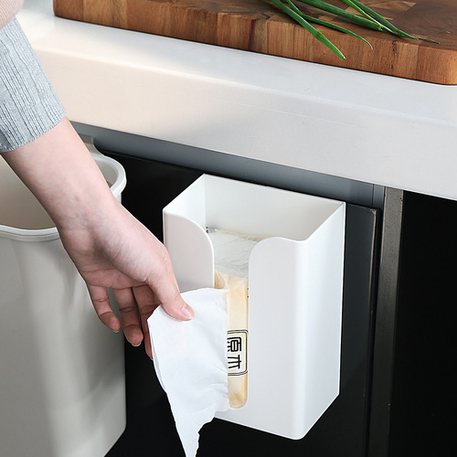 Wall-mounted tissue box, creative bathroom tissue holder, wall-free punch-free plastic toilet paper paper box, paper drawer