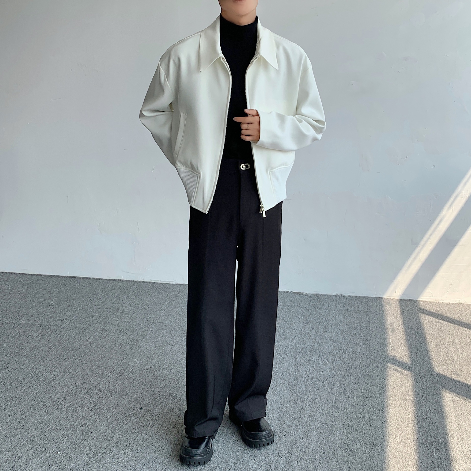 Veste cleanfit tendance et haut de gamme pour homme au printemps et en automne, nouvelle veste exécutive, cardigan court, maillot de baseball zippé_voghion.com