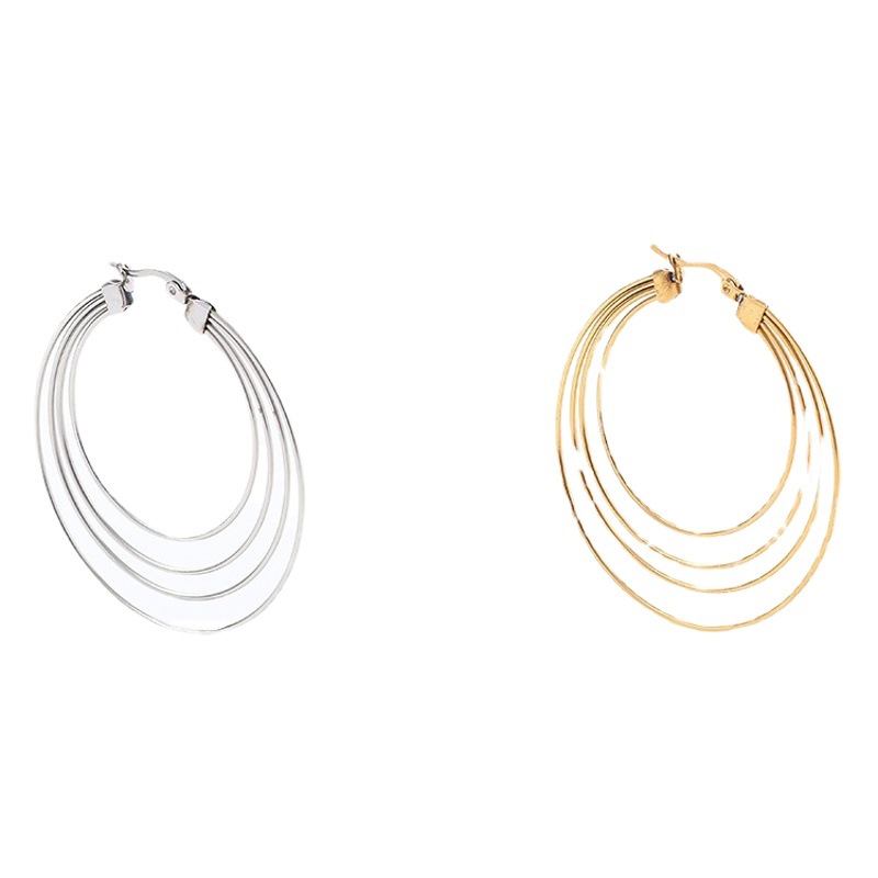 French-Style Mosquito Coil-Shaped Stainless Steel Earrings, Trendy and Fashionable, Geometric Gold Hoop Earrings for Women, Light Luxury
