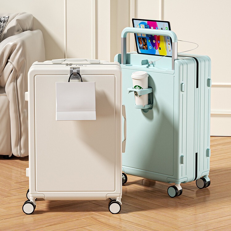 Wide Handle Luggage Suitcase 20inch Carry-On Suitcase for Women, Aluminum Frame Password Lock Suitcase for Men, Travel Suitcase with Wide Handle and Latch