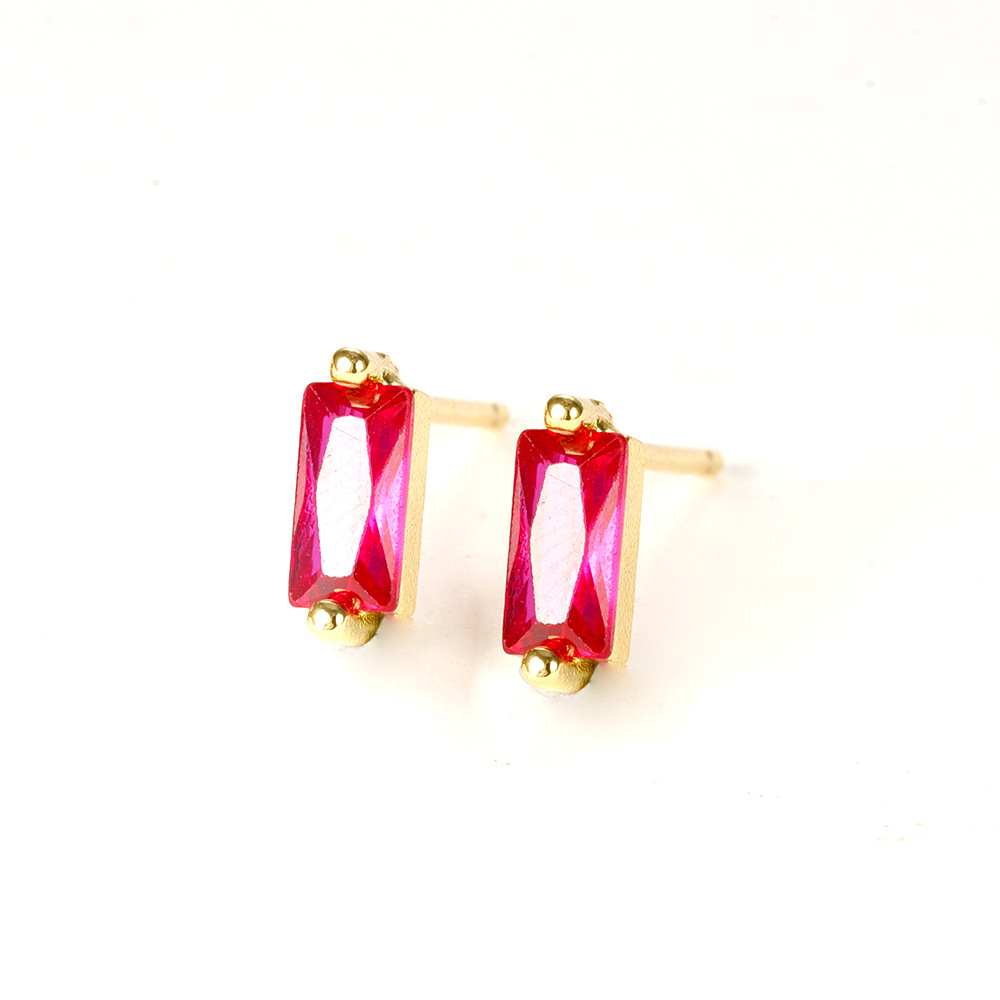 1 Paire Style Simple Rectangle Placage Incruster Le Cuivre Zircon Boucles D'oreilles display picture 5