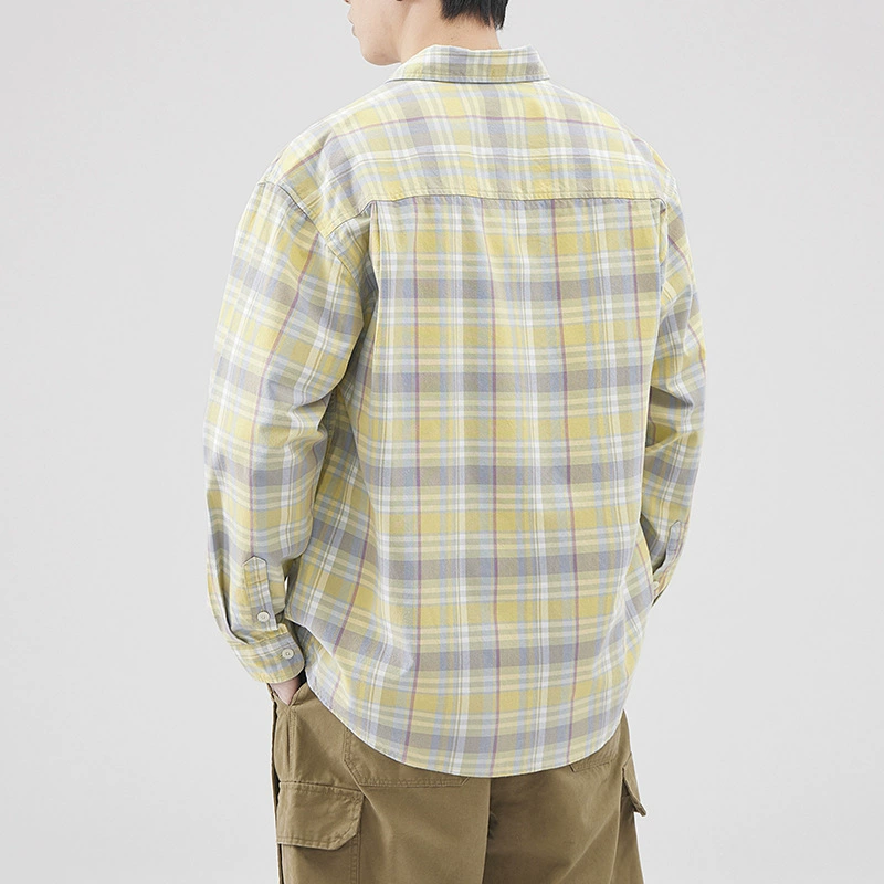 Demi-season Japanese retro cotton shirt for leisure