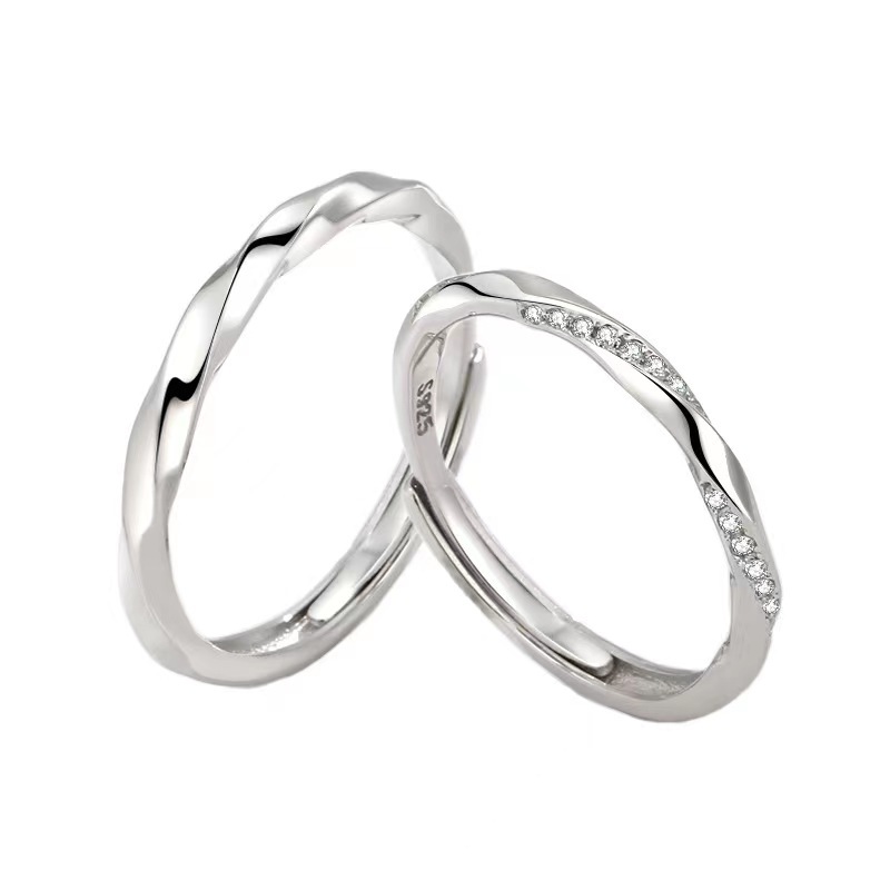Copper Material Wave Pattern Copper Möbius Ring Couple Rings Fashion Personality Simple Open Rings For Men And Women One Pair Qixi Festival Gift One Piece Dropshipping