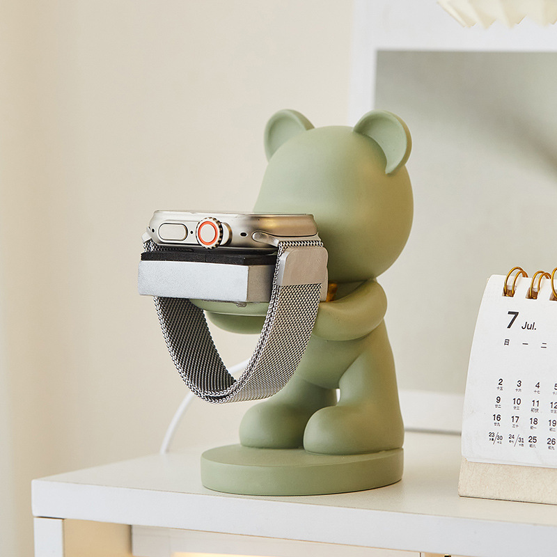 Wowu original design matcha bear iwatch Apple applewatch watch charging base bracket s8 ornaments Wowu original design matcha bear iwatch Apple applewatch watch charging base bracket s8 ornaments
