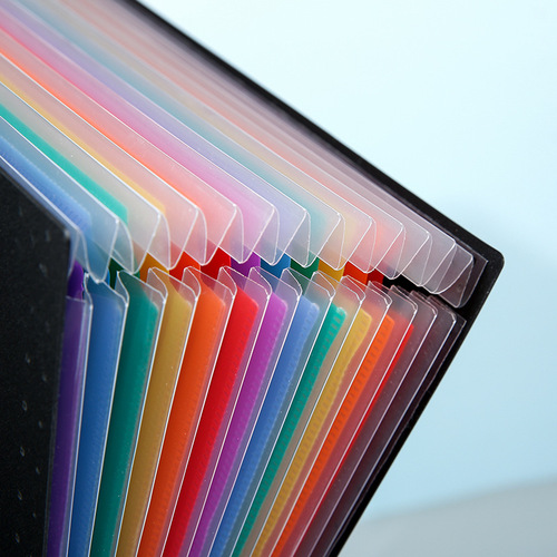 Slanted mouth vertical accordion bag a4 large capacity student test paper storage and organization information bag telescopic storage folder