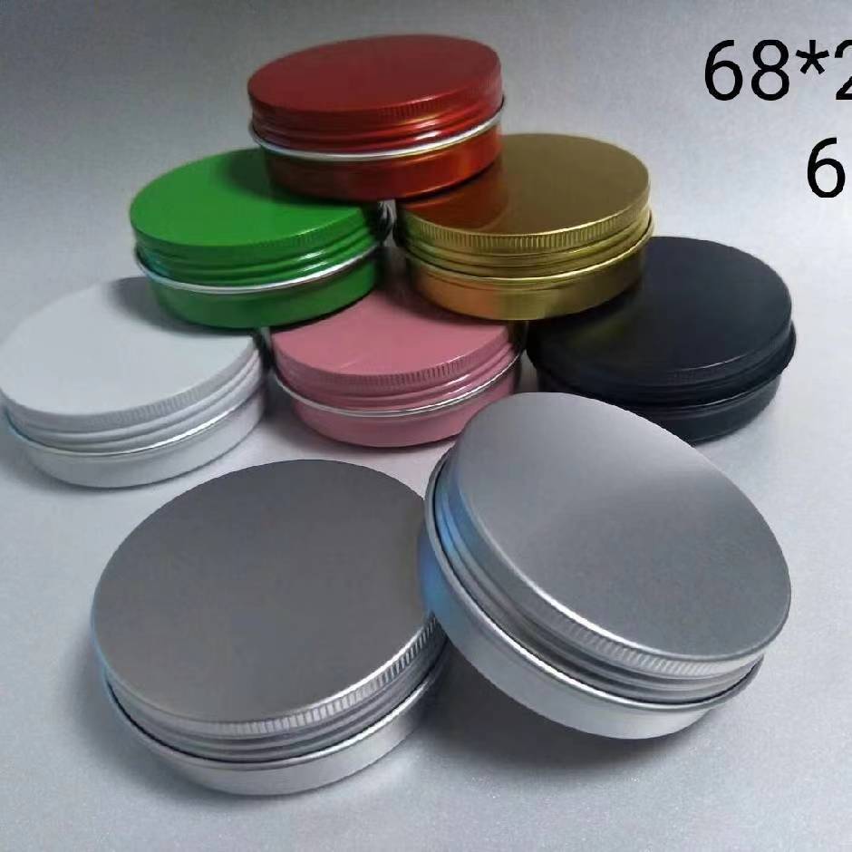 厂家直销马口铁圆形药膏盒  螺纹铝罐  润唇膏化妆品小圆铁盒 批