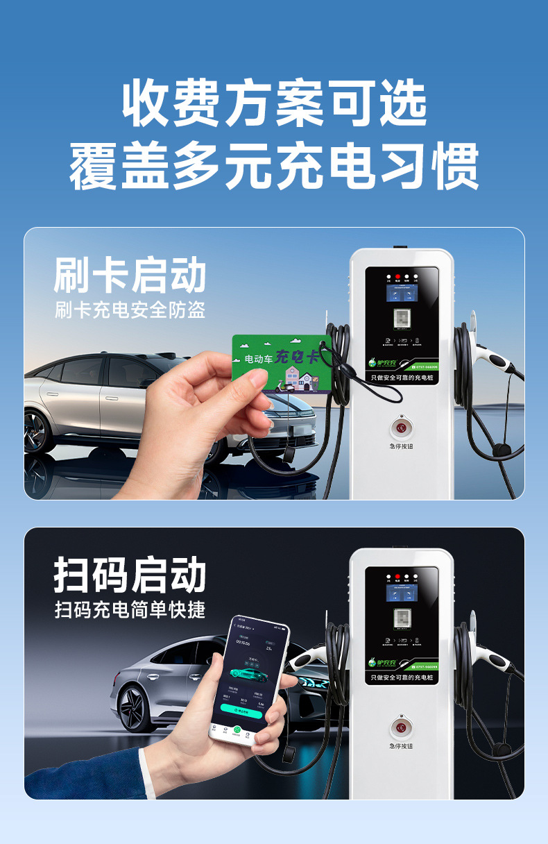 Luzhuchong New Energy Vehicle Charging Station 7Kw 14Kw Home Ac Smart Charging with Qr Code for Byd Tesla