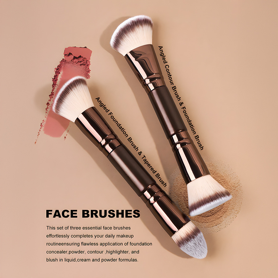 6-teiliges Makeup-Pinsel-Set mit Foundation-, Puder-, Rouge-, Concealer-, Eyeliner- und Augenbrauenpinsel
