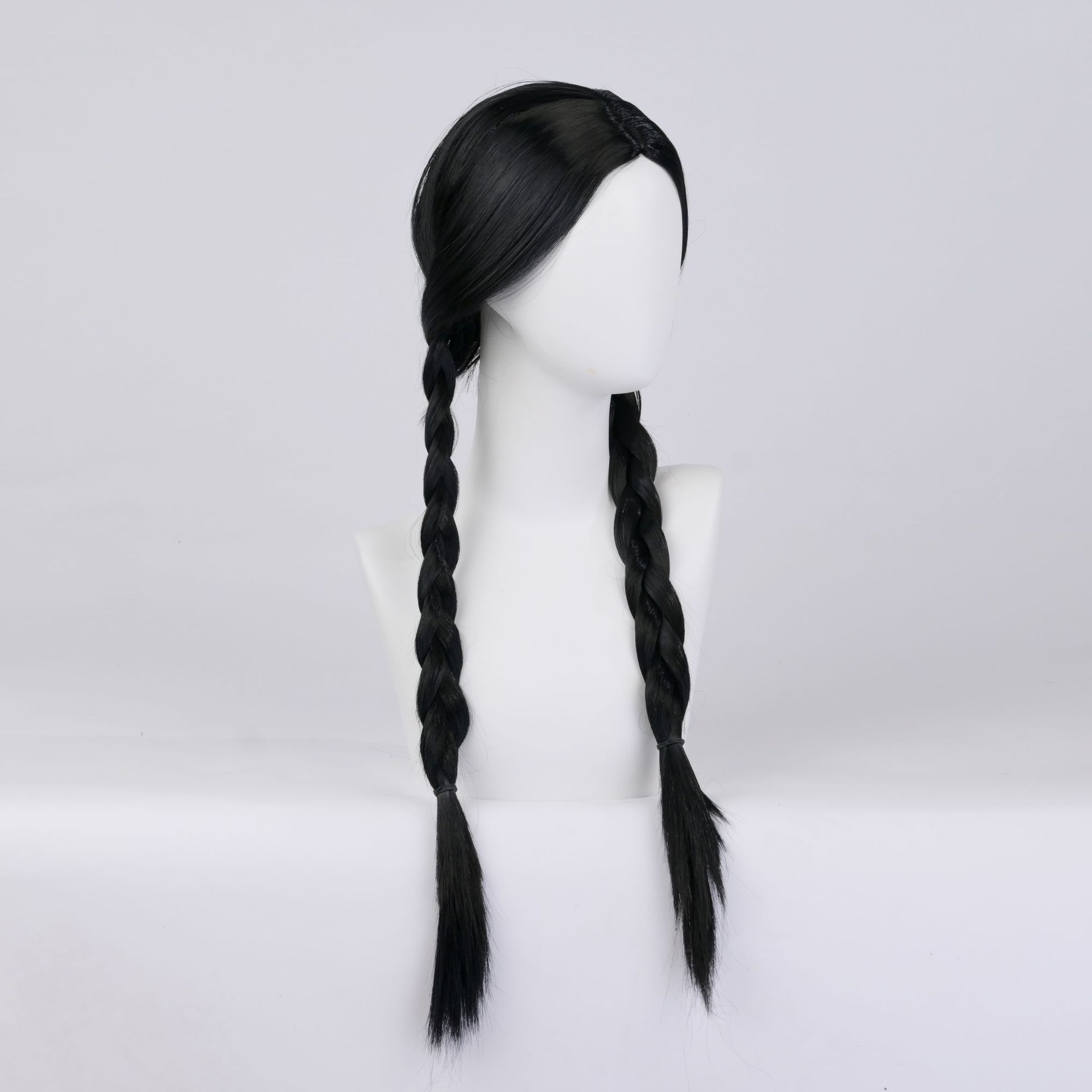 Synthetic wig Black doublecos High temperature silk chemical fiber full head wig_voghion.com