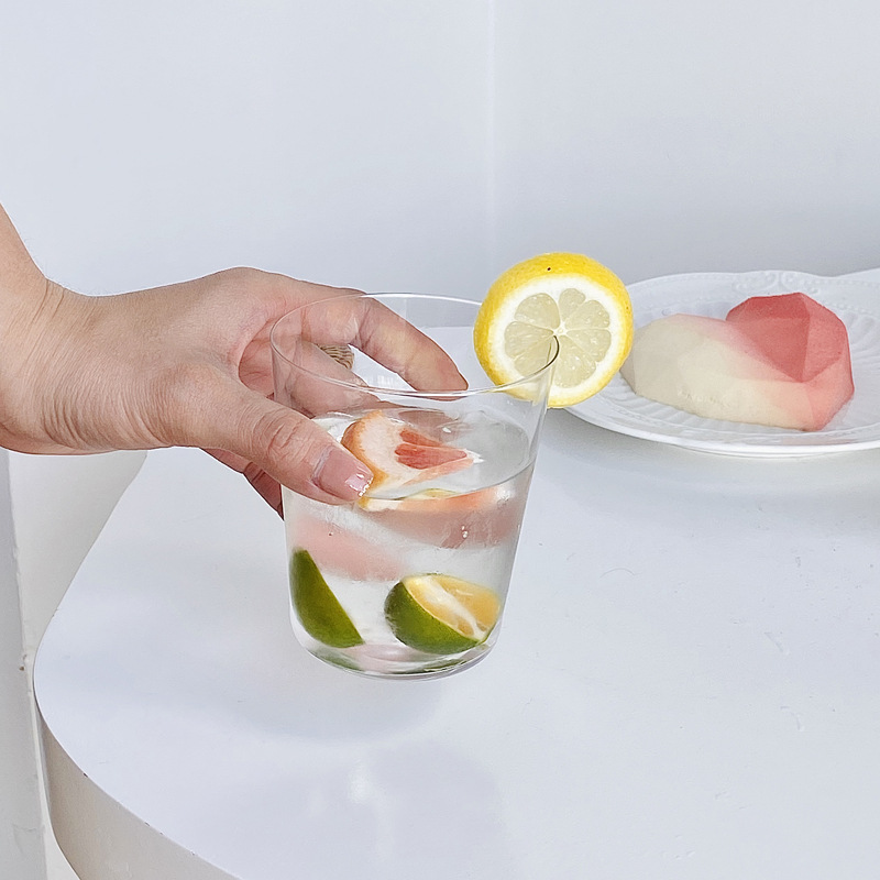 ins style straight home transparent thin inclined cup tea crystal glass whiskey wine drink beer cup