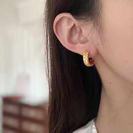 欧美轻奢c型拉丝锆石麦穗耳环时尚精致百搭高级感小众气质耳饰女