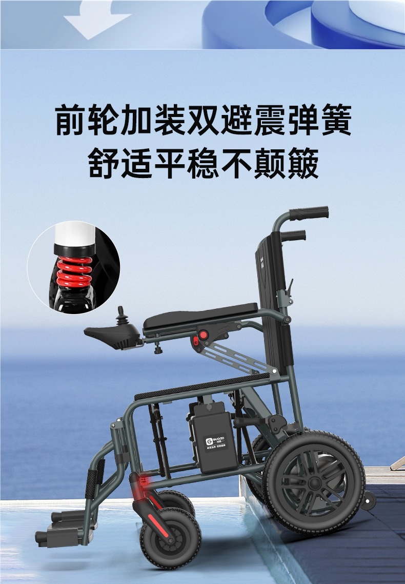 Gugao Electric Wheelchair Folding Lightweight Smart Fully Automatic Small Four-Wheel Scooter for the Elderly and Disabled