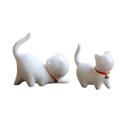 White porcelain tableware ceramic creative tea pet cute handmade lucky kitten decoration Teacher's Day birthday gift