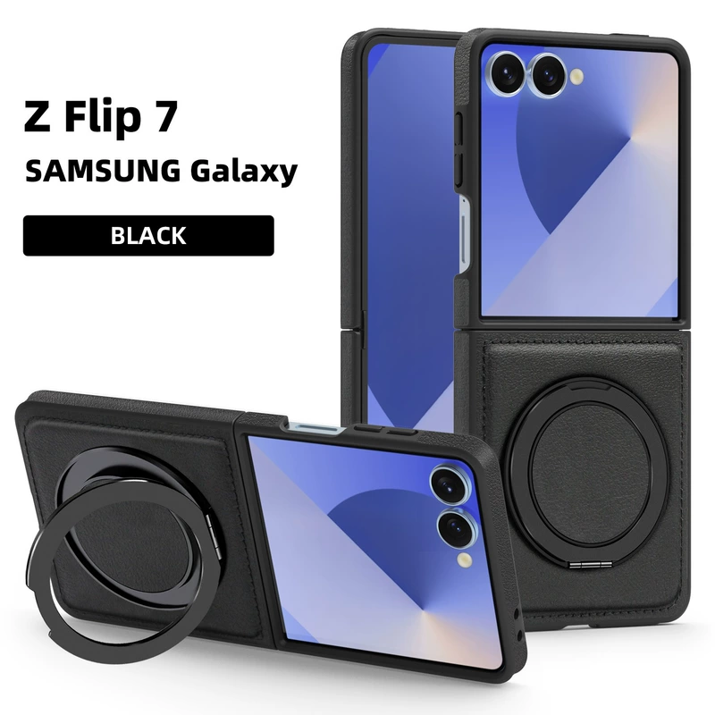 Кожаный чехол с магнитным вращающимся держателем для Samsung ZFlip8 и Flip7
