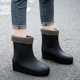 Women's Fashionable Low-tube Thickened Bottom Water Boots Women's Rain Boots Fleece-lined Work Shoes Comfortable Waterproof Non-slip