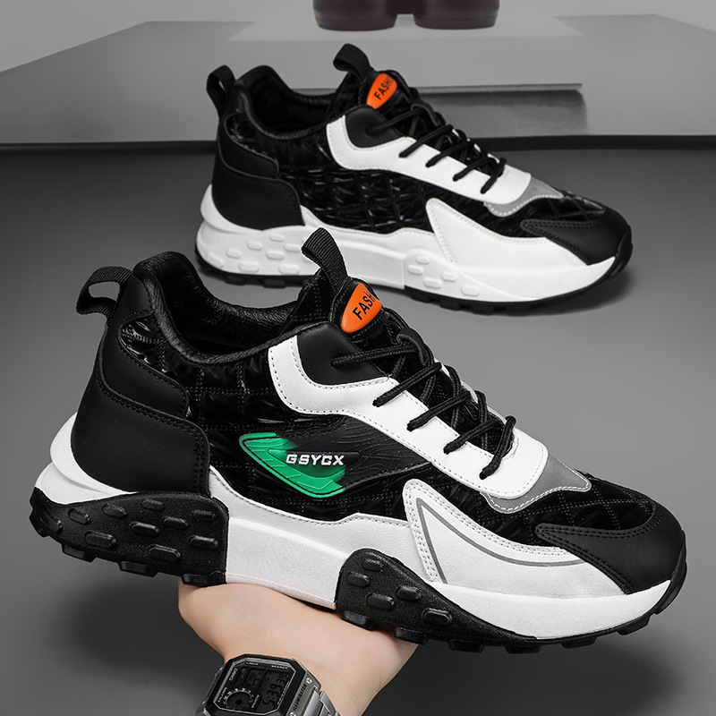 Zapatos de hombre 2024 otoño e invierno nuevos deportes plataforma casual zapatillas torpes otoño e invierno de los hombres de moda altura aumento versátil zapatos de moda