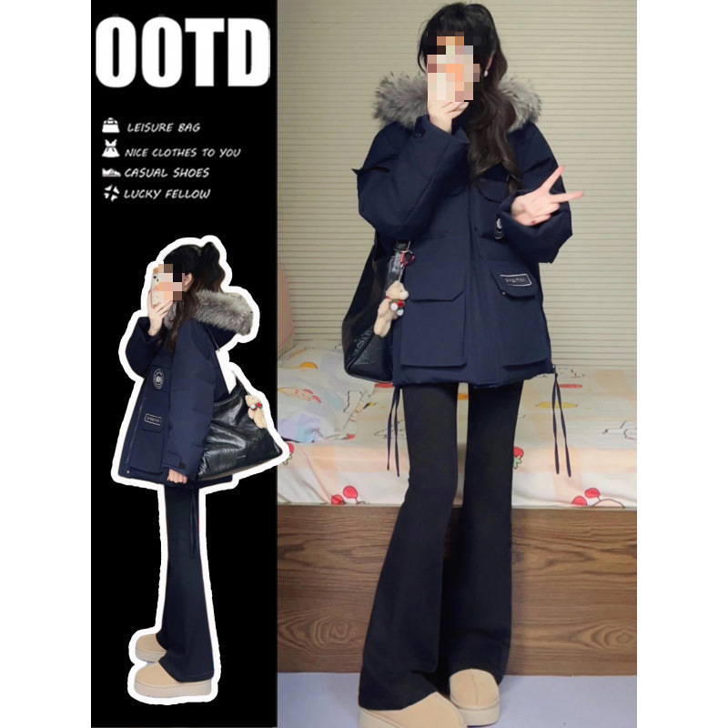 New Cotton-Padded Jacket Thickened down Cotton Parka Oversized Workwear for Women with a High-End Korean Style for Winter