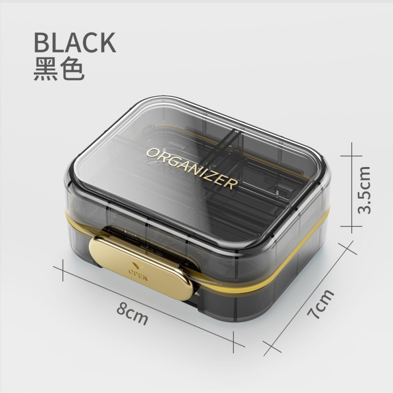 避光薬箱携帯防湿シール一週間七日間の薬品箱ミニ携帯一日三食薬分注箱|undefined