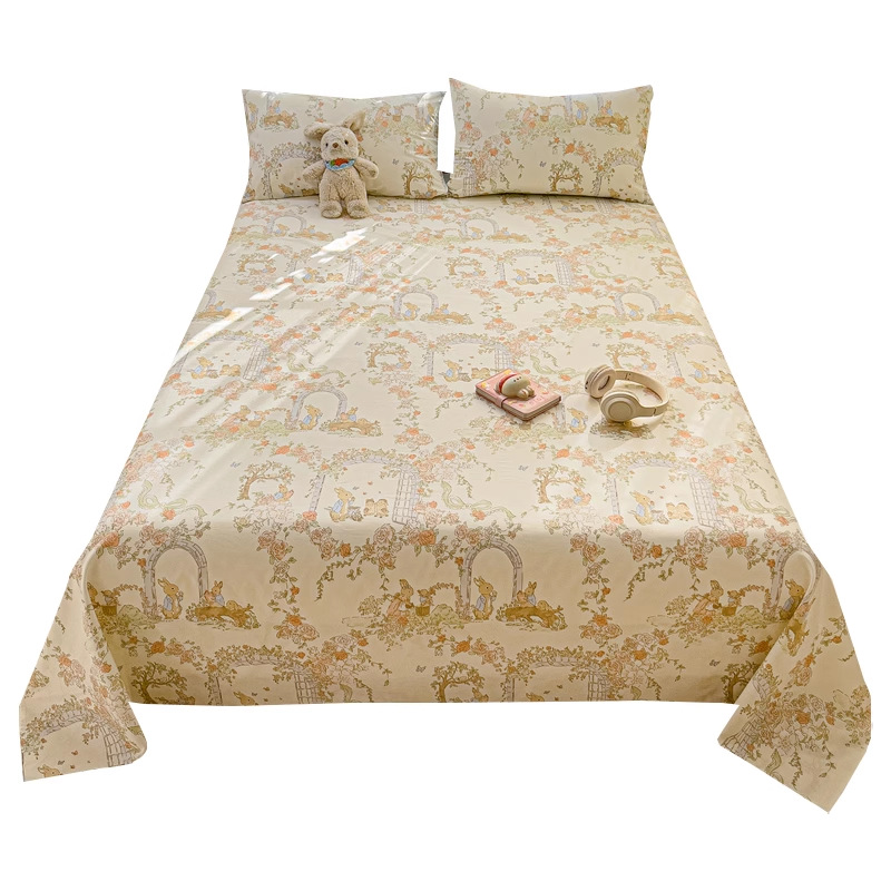 Sábana de algodón de dibujos animados pieza individual 100 sábana de algodón dormitorio para niños funda de almohada de cama individual traje de tres piezas 2025 nuevo