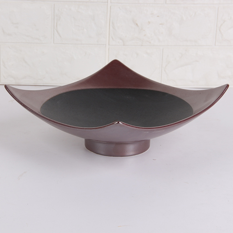 Retro de estilo japonés negro y rojo placa de cerámica plato de la casa restaurante japonés cena plato ensalada plato de fideos plato de frutas