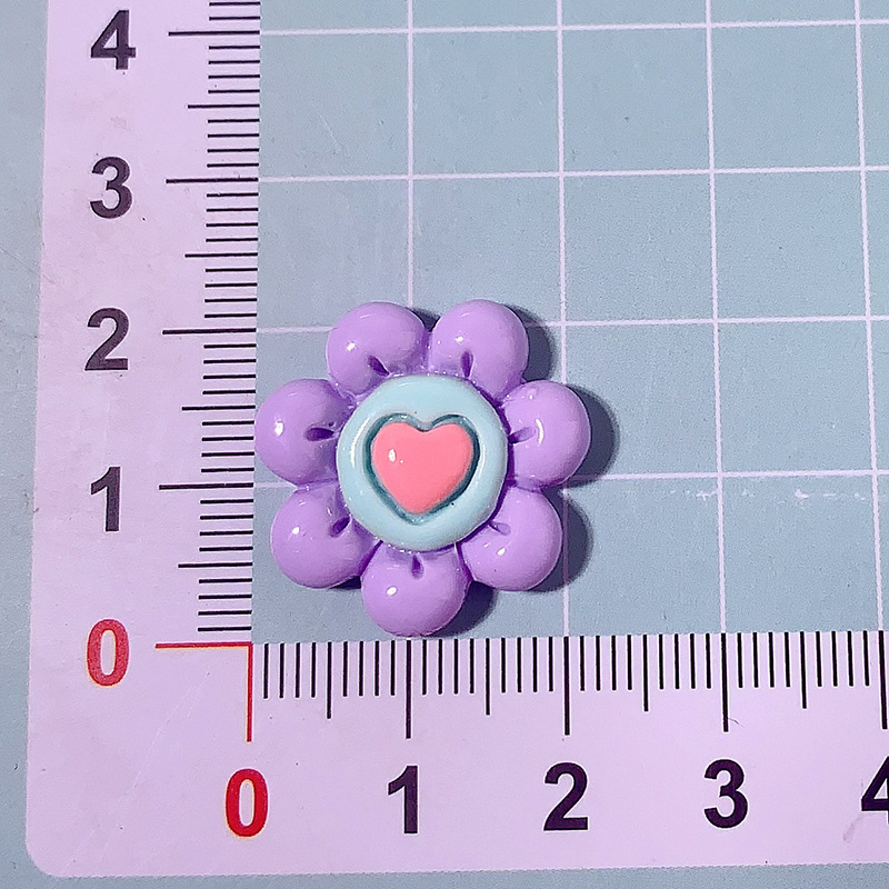 Nuevo color macarón amor flor accesorios de resina DIY adornamiento de cabello de caso de teléfono móvil agujero de hebilla de zapatos agujero material hecho a mano