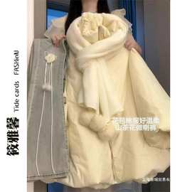 小个子花苞灯笼袖棉服女2025新款冬季加厚保暖宽松棉衣外套棉袄潮