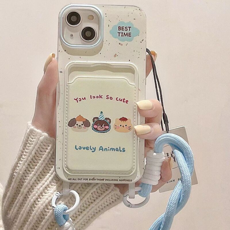 三只小熊挂绳卡包iPhone14promax苹果13手机壳12女11新款16创意|undefined