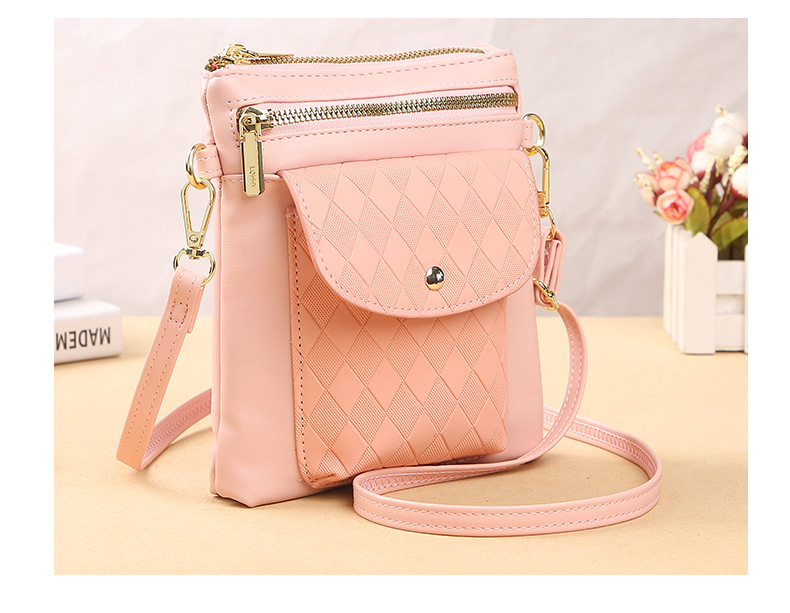 Women's Small Pu Leather Solid Color Lingge Classic Style Zipper Phone Wallets display picture 5