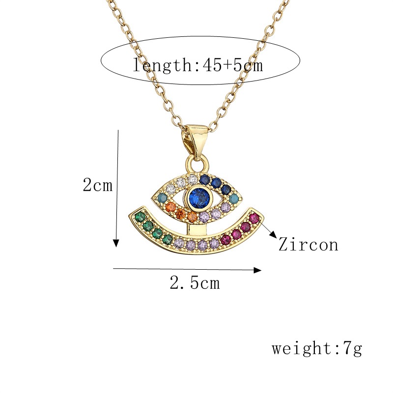 Fashion Eye Copper Plating Zircon Necklace display picture 1