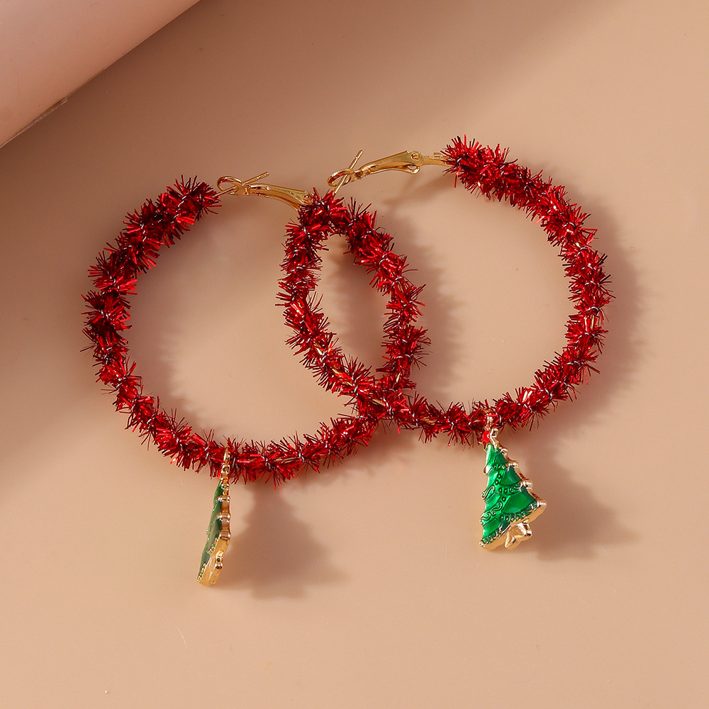 13g Weight Alloy Ear Needle Material Earrings Classification 1 Pair Quantity Holiday, Festival Occasion Plastic Material Christmas Festival Christmas Tree, Santa Claus Pattern Women's Gender Cute, Classic Style Style 1 Pair Christmas Cute Classic Style Christmas Tree Santa Claus Plastic Earrings 37