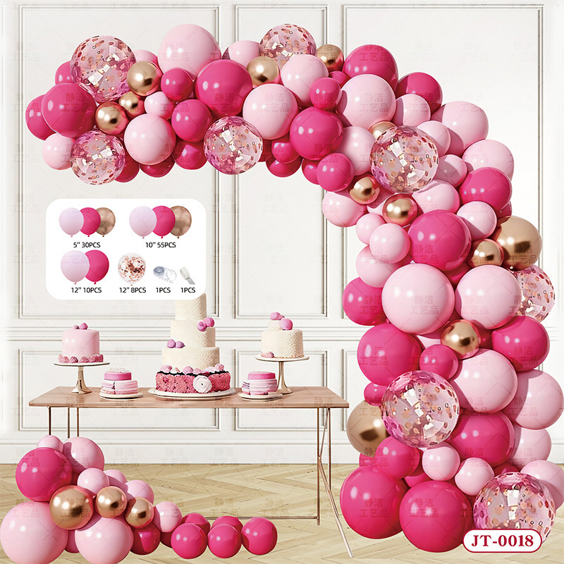 Juego de arco de cadena de globo, decoración de la escena, ambiente de alto nivel, decoración de la fiesta de cumpleaños de apertura, paquete de aniversario