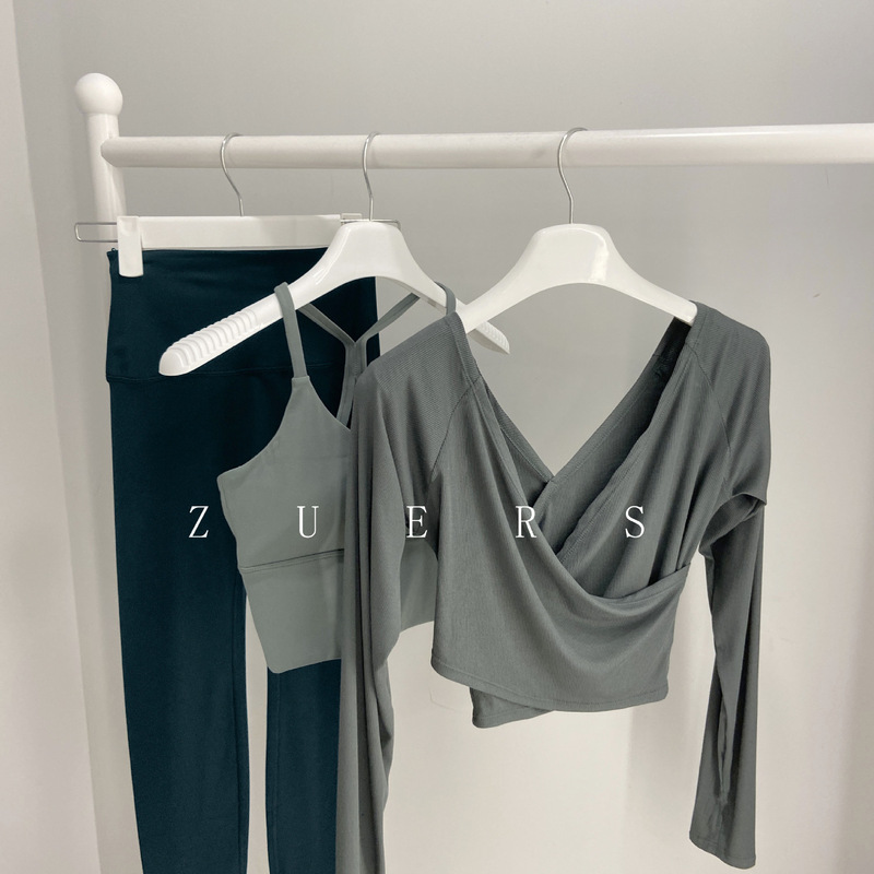 ZUERS Good-looking High-value Yoga Suit suit High-end Women's Small Pregnant Women Yoga Suit X Front Fork Long Sleeve
