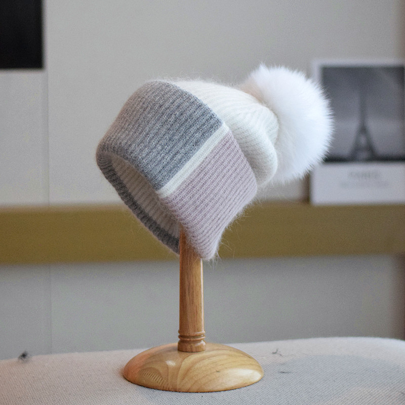 Women's Classic Style Color Block Eaveless Wool Cap display picture 12