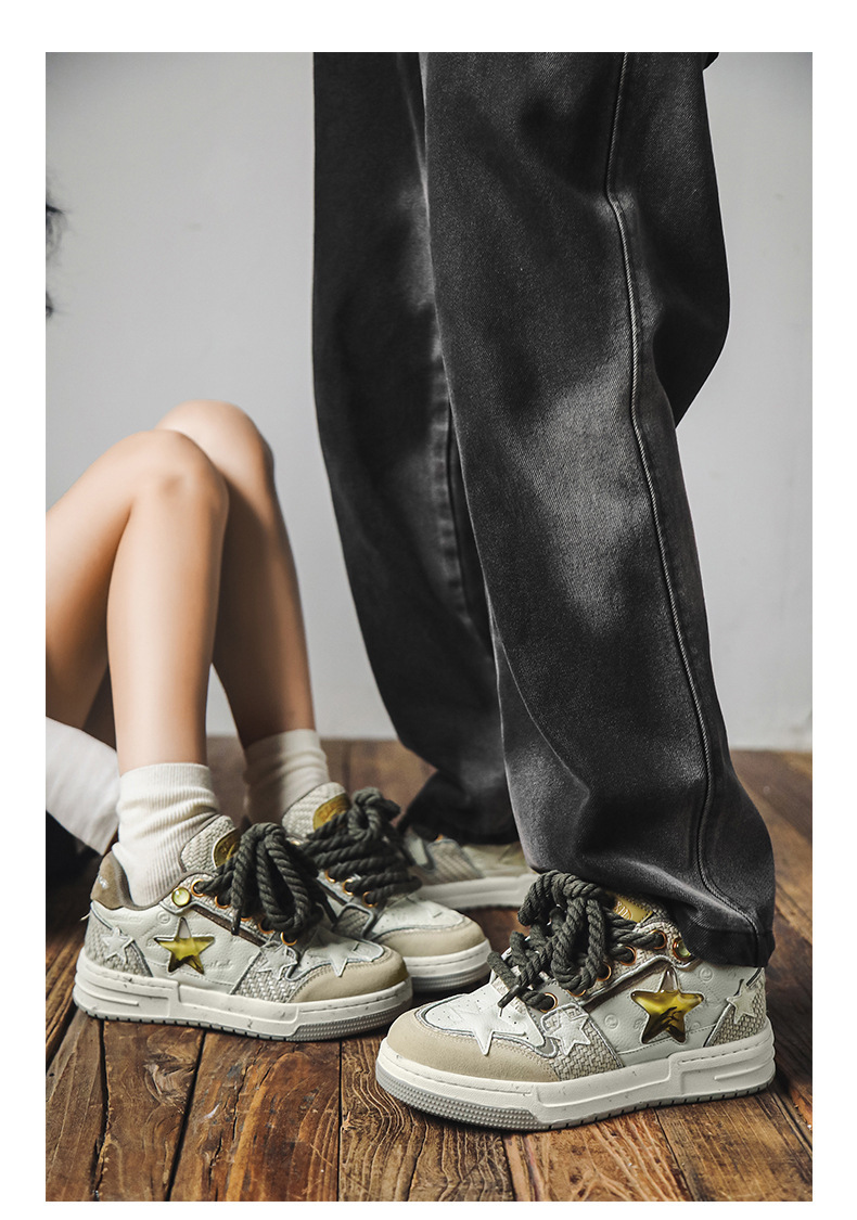 West Lake Longjing Ins Stijl Nationale Tide Trend Nieuwe Casual Star Skate Schoenen Zomer Paar Mode Skate Schoenen_voghion.com