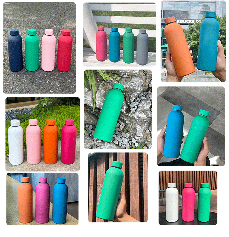 Kleine Flasche mit doppelter Wand, gerade Form, Vakuum-Edelstahl 304 Thermobecher, tragbar für den Außenbereich, tragbare Sporttrinkflasche