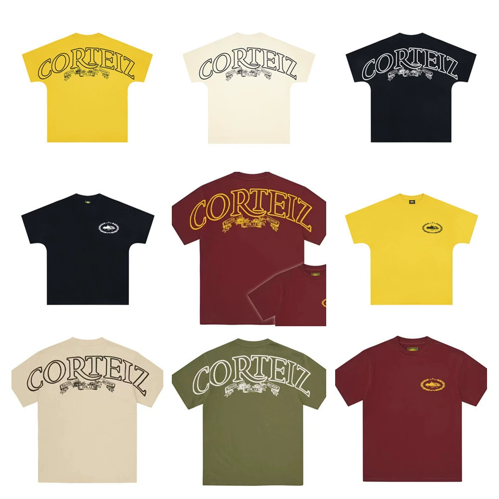 25S трансграничный европейский и американский модный бренд Alcatraz с буквенным логотипом на спине и короткими рукавами для мужчин и женщин, американский уличный полукруглый рукав