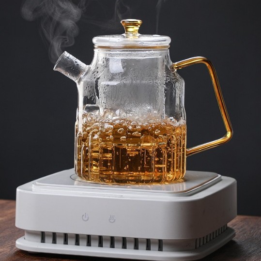 高硼硅玻璃泡茶壶煮茶壶果茶壶耐高温带过滤全玻璃彩把茶具