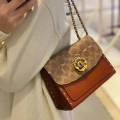 新商品リベットツバキの花の女性カバンの古い花のわきの下でチェーンのショルダーバッグを包みます。