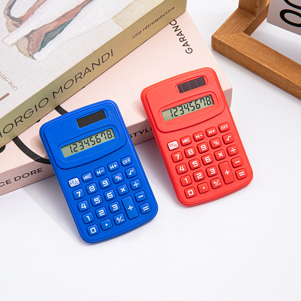 Transfronterizos mini palma colorido macarón encantador dibujos animados calculadora portátil LOGO impresión para estudiantes de primaria y secundaria