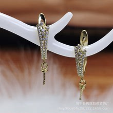 DIY珍珠配件S925純銀時尚微鑲 鑲圓珠 耳扣 耳環 耳飾8-10mm 空托