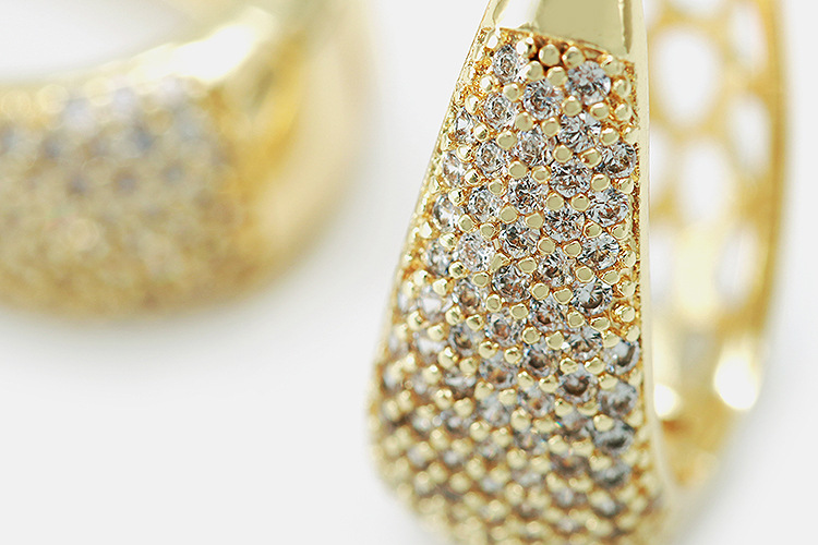 Zircon Inlay Material Retro Inlaid Zirconium U-shaped Copper Earrings Wholesale Nihaojewelry
