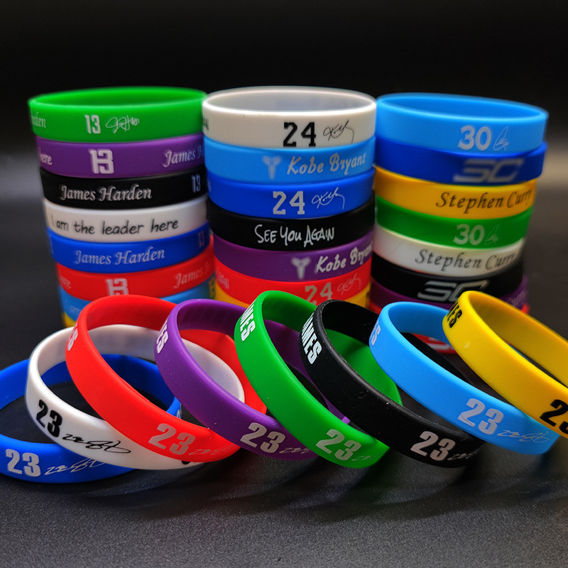 NBA Kobe Curry Basketball Football Color Silicone Bracelet Fans Small Gift Souvenir Sports Bracelet NBA Kobe Curry Basketball Football Color Silicone Bracelet Fans Small Gift Souvenir Sports Bracelet