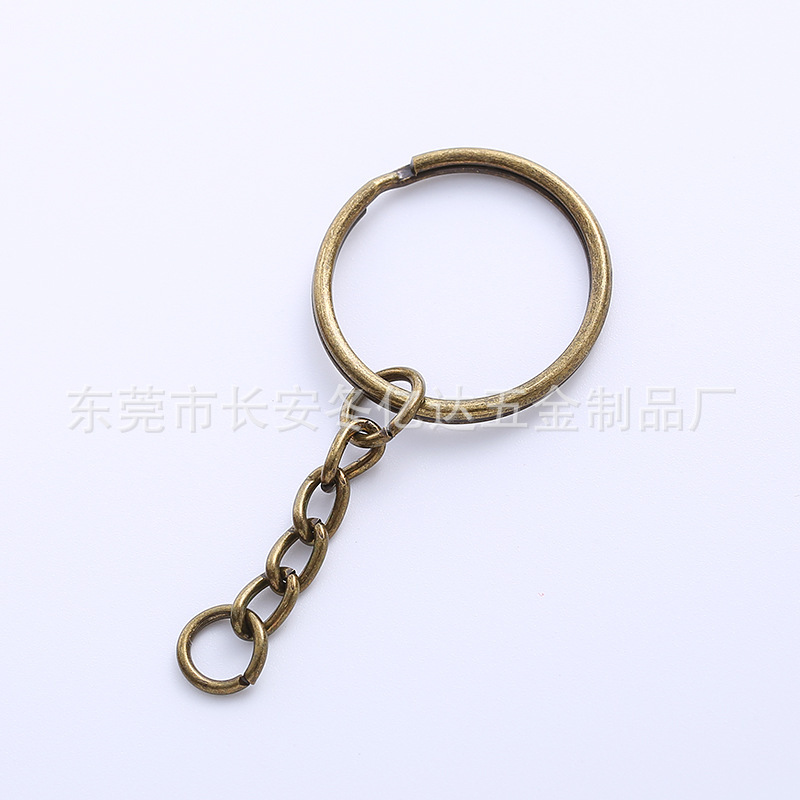 卸売り鉄製キーホルダーチェーン付き25mm絞り + 4本チェーンdiy手作りアクセサリーキーホルダー|undefined