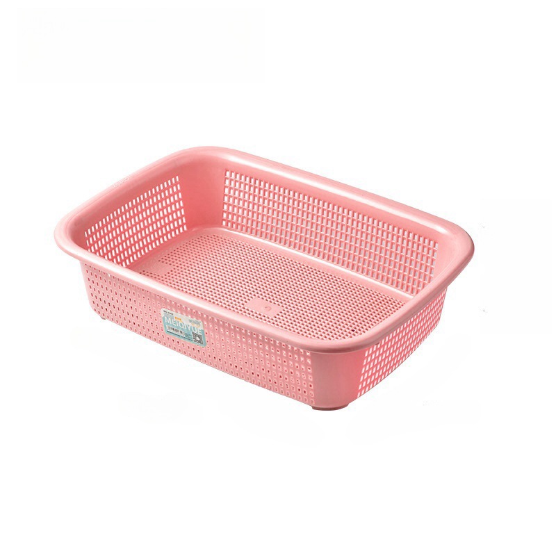 Cesta de drenaje Cesta de plástico engrosada Tamiz de arroz doméstico Cesta de frutas y verduras Cesta de almacenamiento rectangular Cesta de clasificación exprés Tamiz cuadrado