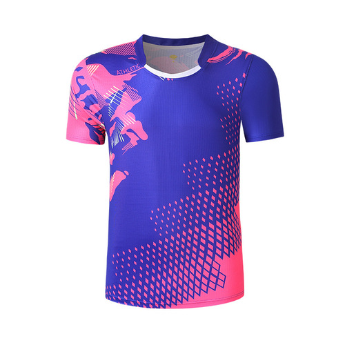 New Women's Badminton Sport Set Quick-Drying Breathable Tennis Short-Sleeve Group Badminton Volleyball Printed Training Suit