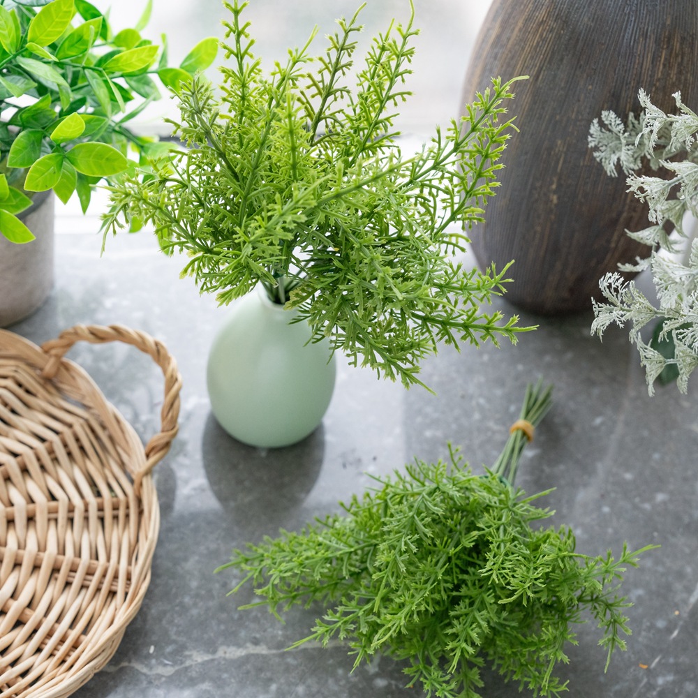 假花理纱天门冬属草INS风仿真花厂家家居装饰跨境婚庆批发YC1105