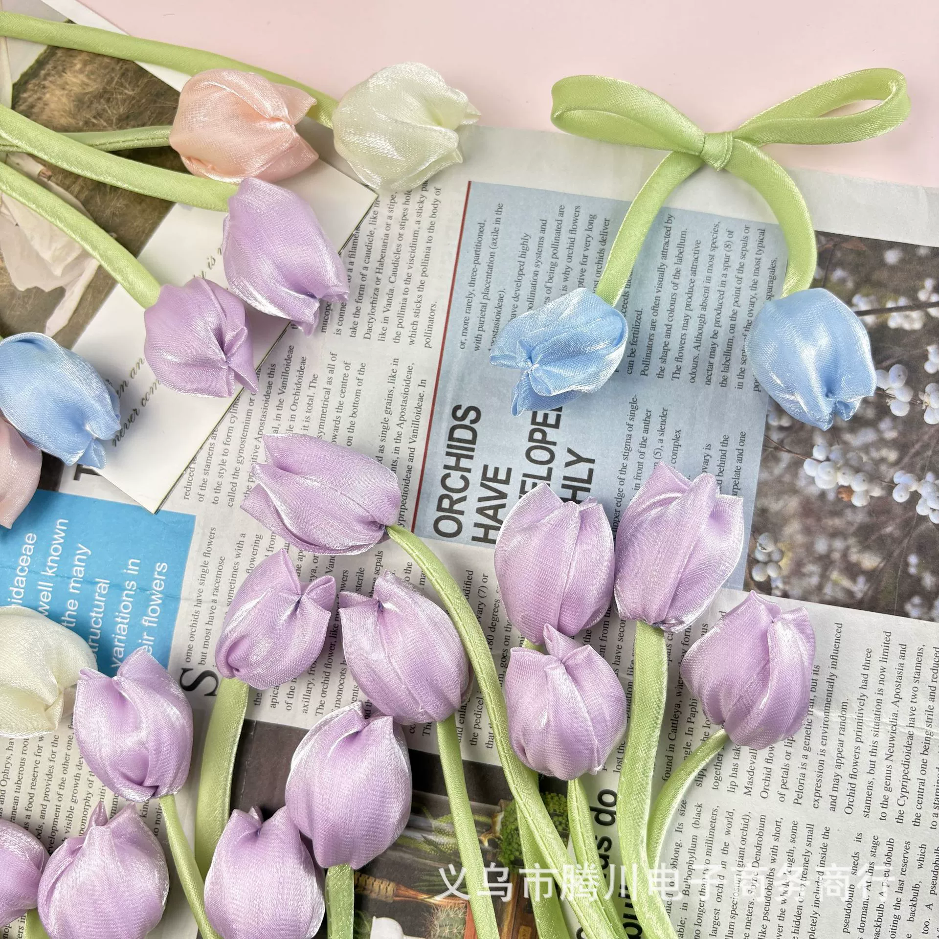 Простые двусторонние цветочные бутоны тюльпанов для DIY, аксессуары для волос с бантом, материалы для украшений, аксессуары для одежды и сумок.