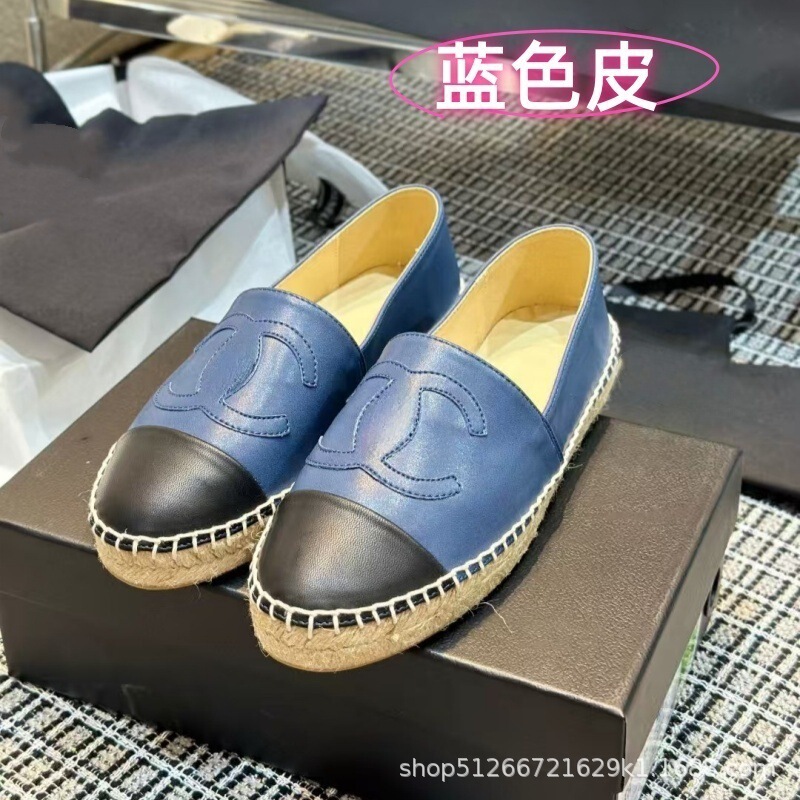 春季新款外穿小香风草编渔夫鞋真皮百搭厚底懒人鞋一脚蹬休闲单鞋|undefined
