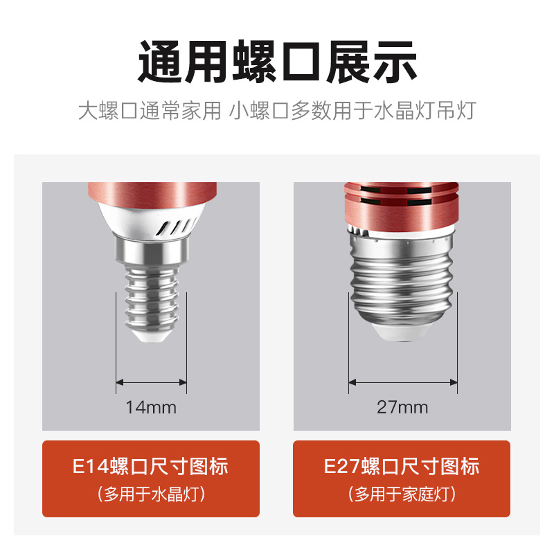Lámpara de maíz de espectro completo E27e14 bombilla de tornillo lámpara doméstica LED lámpara de ahorro de energía fuente de luz tricolor iluminación al por mayor