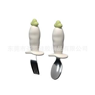 Amazon's Popular Baby 316L Stainless Steel Carrot Knife, Fork and Spoon Baby Feeding Tableware Food Grade Silicone
